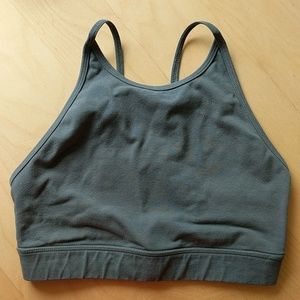 Hard Tail High Crew Lattice Back Crop Tank